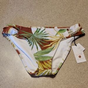 Shade & Shore Tropical Print Low Rise Bikini Bottom SIZE SM NWT